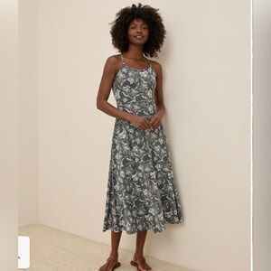 Gray floral dressy casual  dress